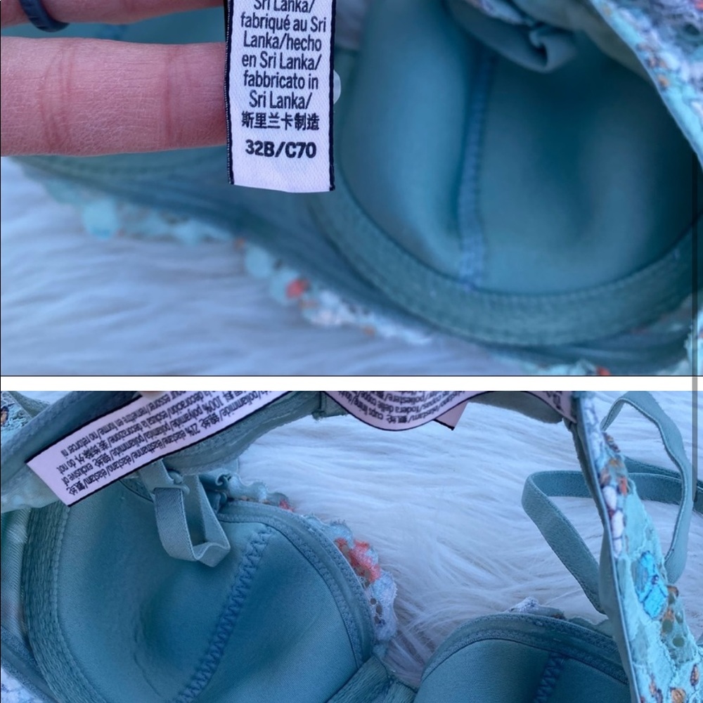 Victorias Secret blue floral lined bra 32B